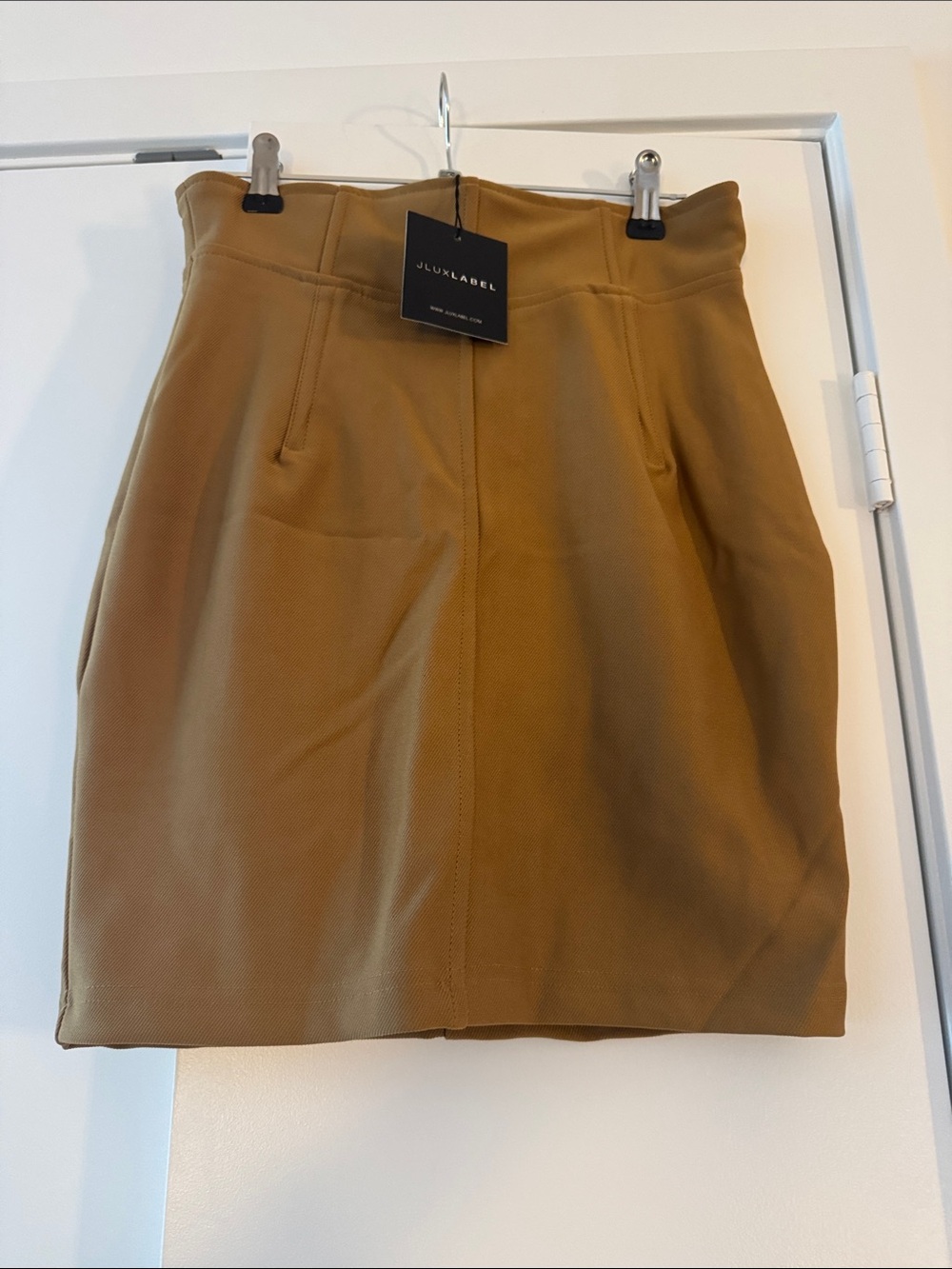 JLUXLABEL Mustard Tan High-Waist Pencil Skirt